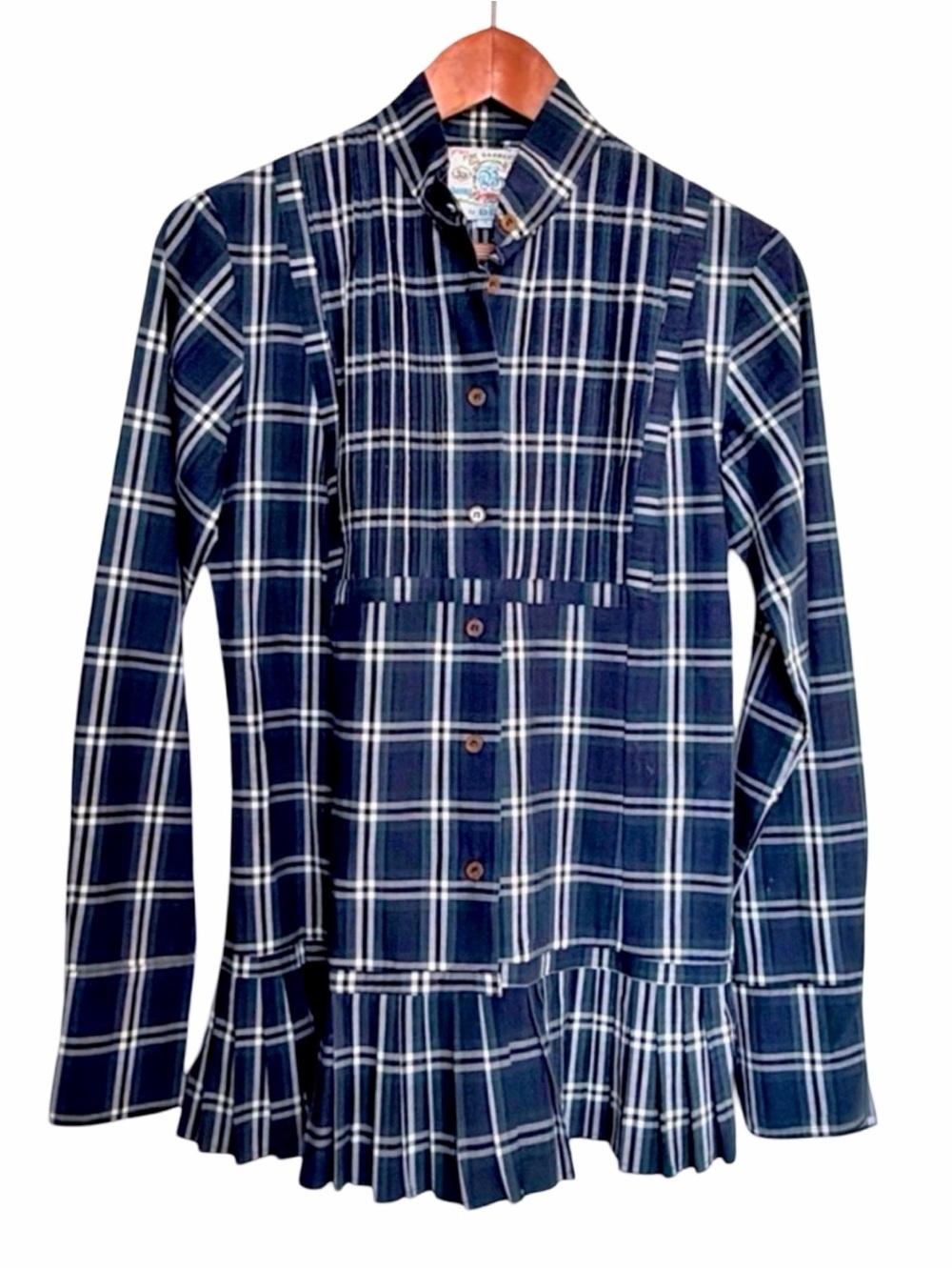 BELL Plaid Peplum Shirt / Skirt | Blue Green | Size 4 | Preppy Chic | Like-New